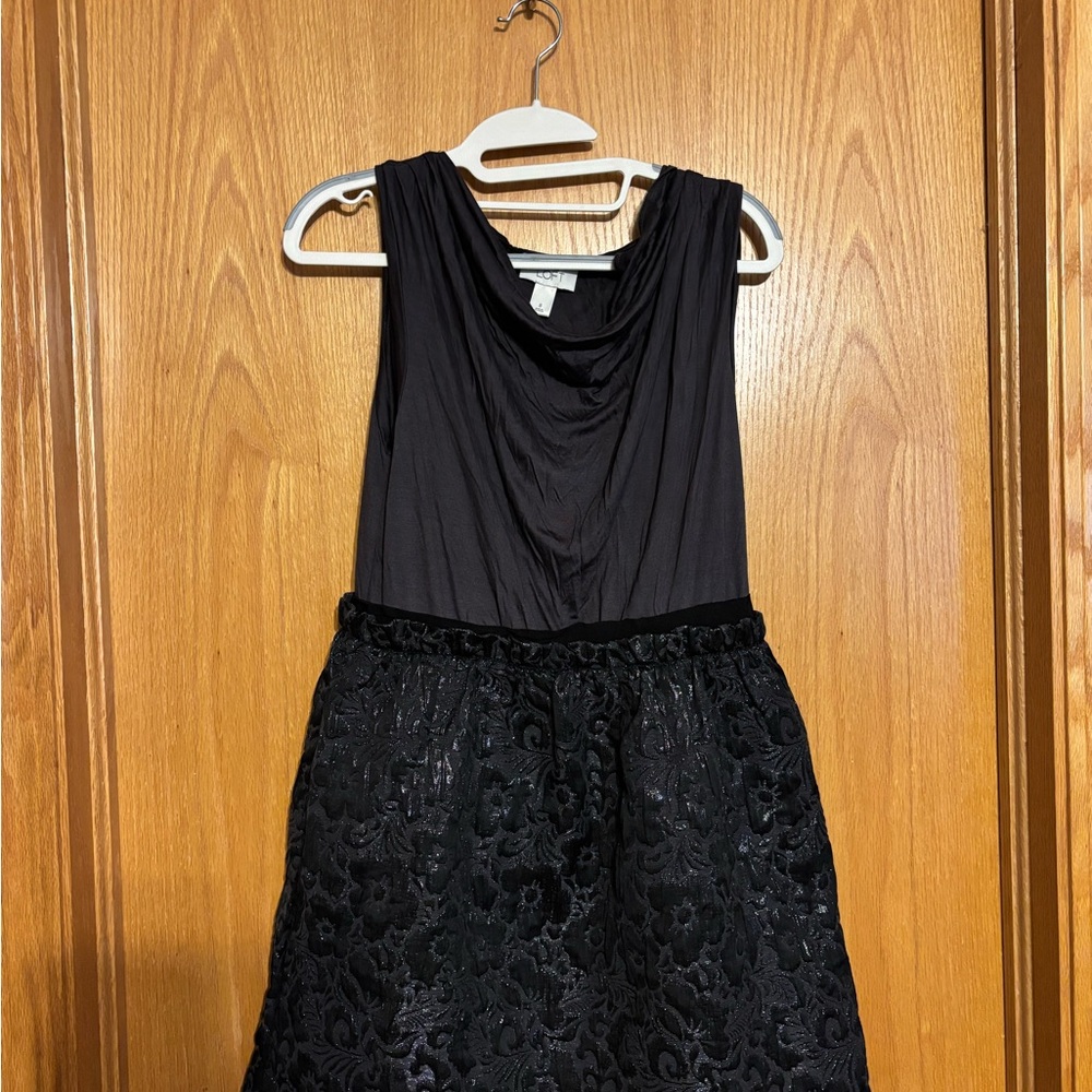 LOFT Black Cowl Neck Dress
